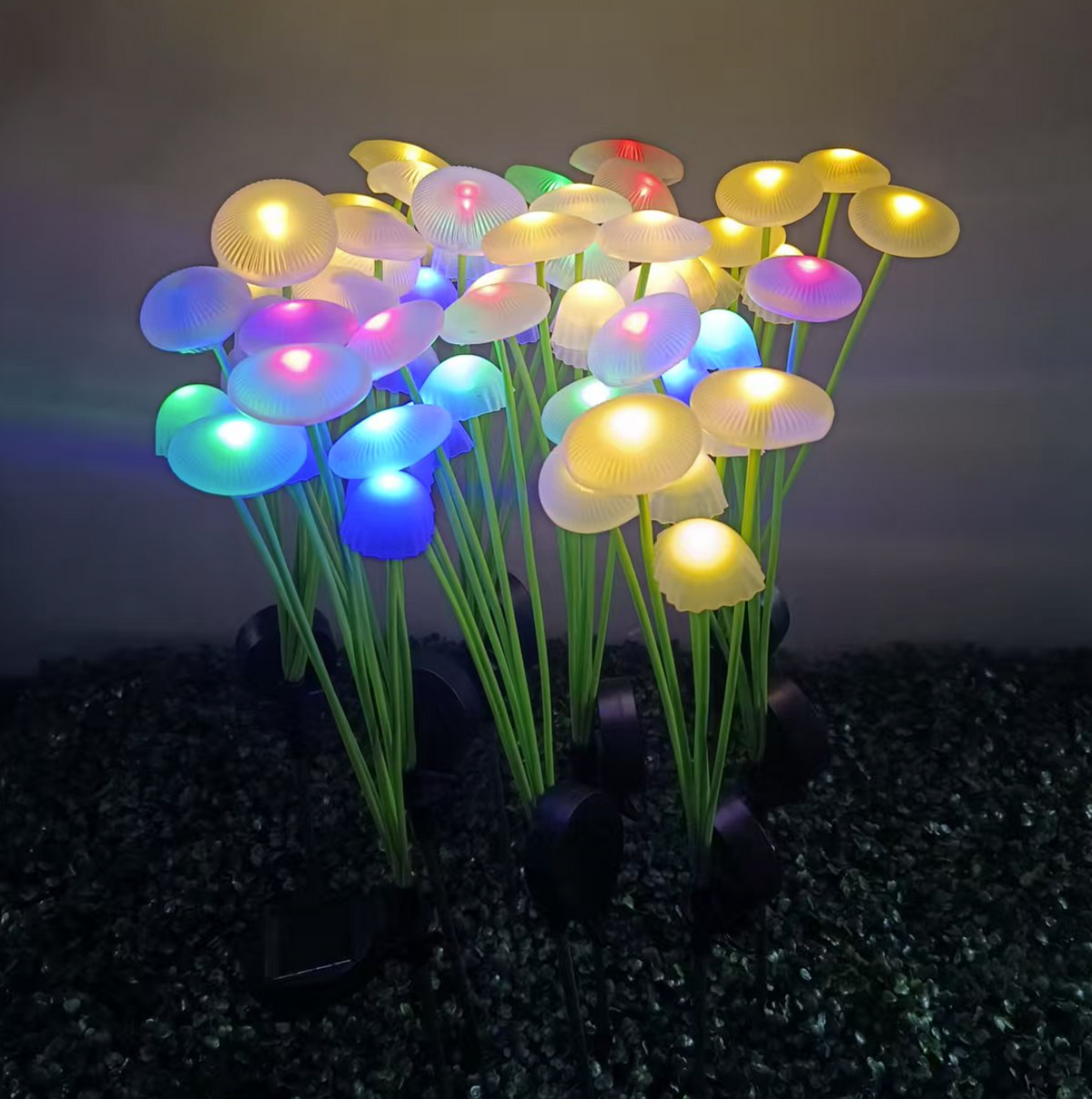 Set 2 Lampi Solare Decorative Jellyfish Multicolor, 6 LED-uri, Efect Meduza, Aprindere Automata