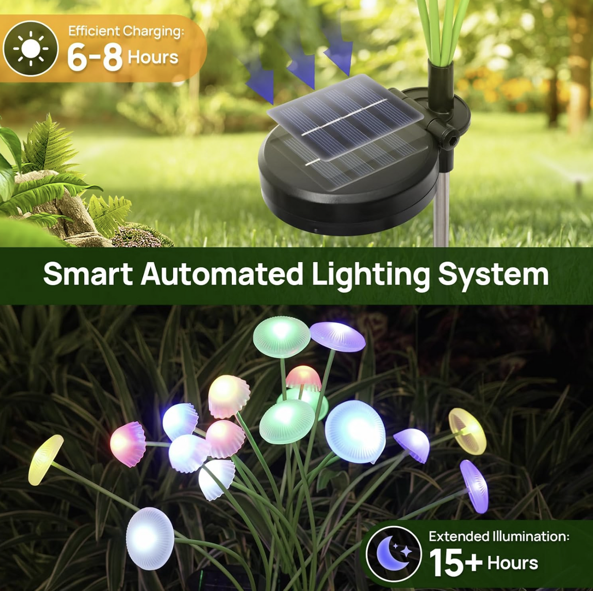 Set 2 Lampi Solare Decorative Jellyfish Multicolor, 6 LED-uri, Efect Meduza, Aprindere Automata - Copie