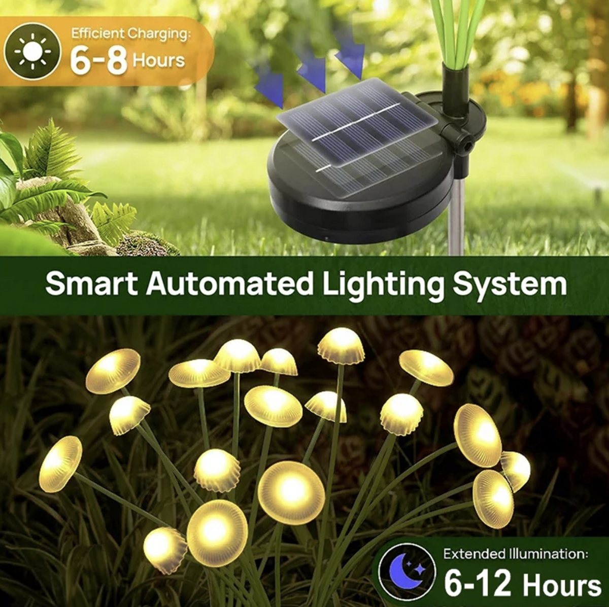 Set 2 Lampi Solare Decorative Jellyfish Multicolor, 6 LED-uri, Efect Meduza, Aprindere Automata