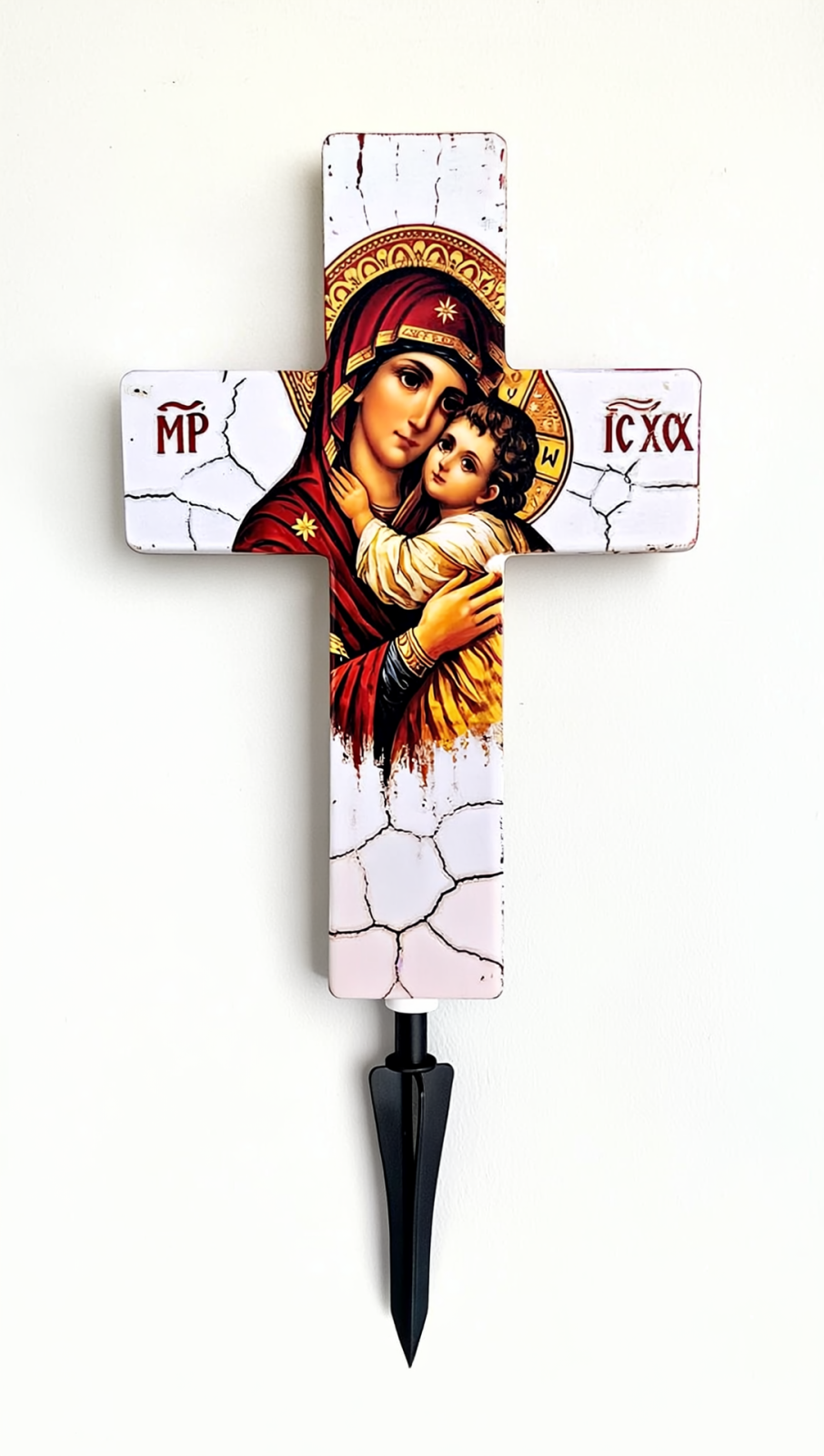 ✝️ Cruce Solara Decorativa LED – Lumina Calda pentru Comemorare si Liniste