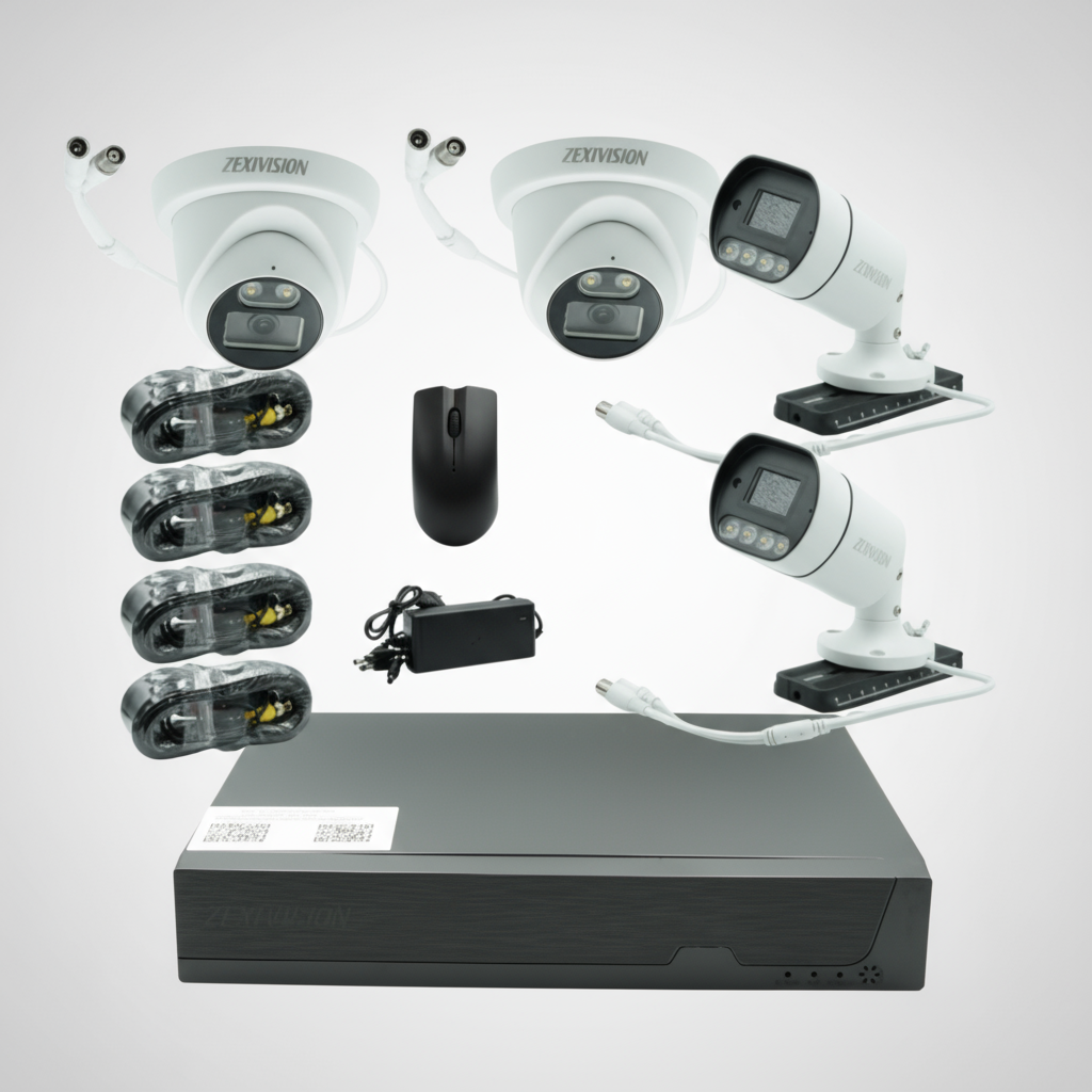 Kit Supraveghere Video Zexivision Turbo HD 5MP Full-Color 4K, Audio, HDMI, Alarmă Integrată, Vizualizare în Timp Real
