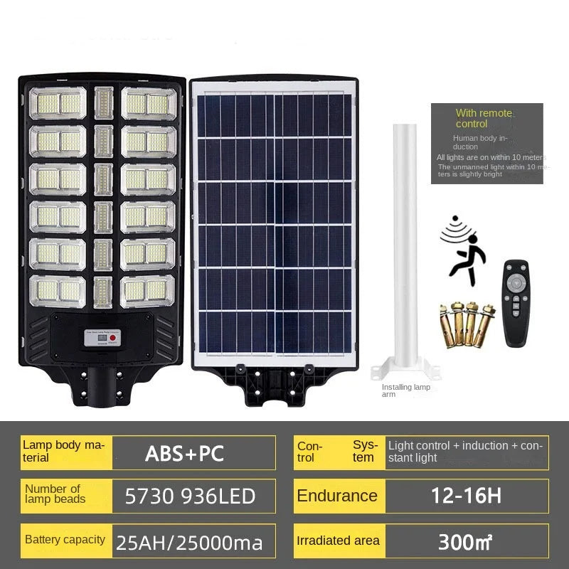 Lampa Solara Stradala Innova Viper 1800 W , Telecomanda , IP67 , Senzor de Miscare , Senzor de Lumina