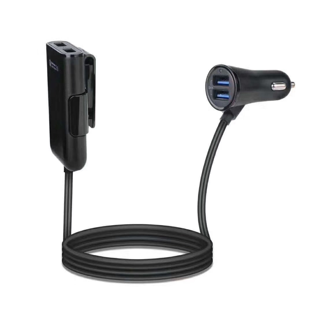 Pachet 1+1 Incarcator auto, 4 in 1, 12V/32V USB QC3.0, 40W, cablu de 1,7 m