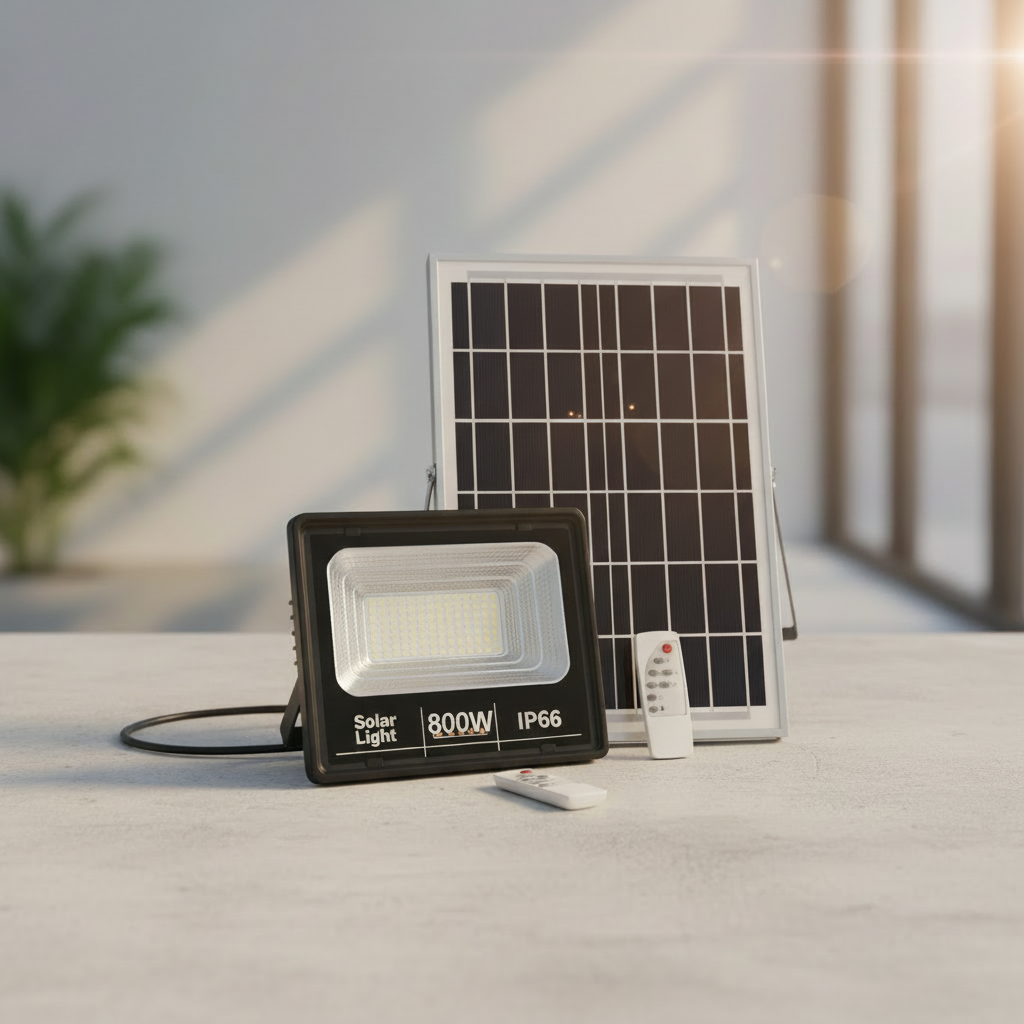 Set 2 x Proiector LED INNOVA 800 W Cu Panou Solar si telecomanda, IP66 + Cadou Surpriza