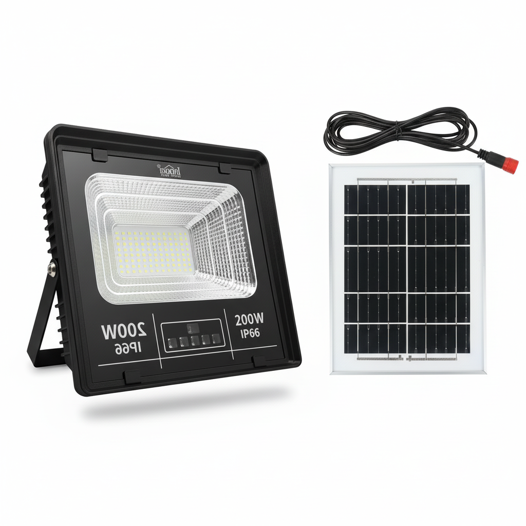 Proiector LED INNOVA 200W Cu Panou Solar si telecomanda, IP66 + Cadou Surpriza