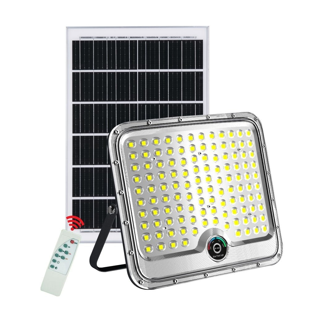 Set 2 Proiectoare Solare LED 800W Innova Smart Home Hall, IP67, Panouri Solare 45x35 cm și Telecomenzi