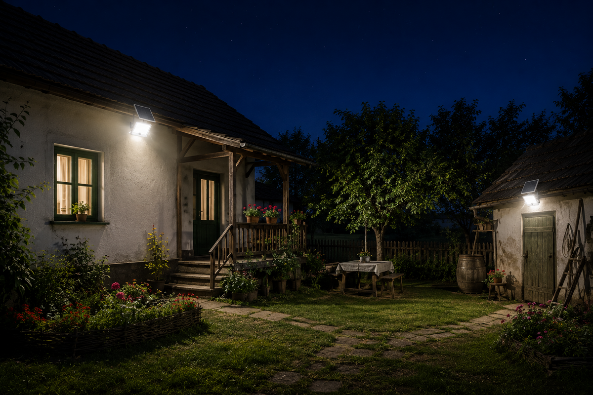 Proiector Solar LED 800W Innova Smart Home Hall, IP67, Panou Solar 45x35 cm și Telecomandă