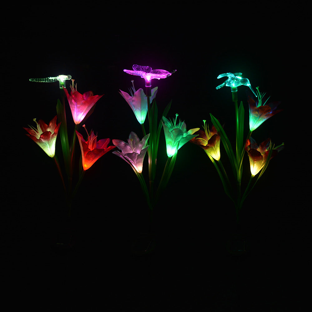 Set 4 Lampi Solare Crini Decorative, 70cm, IP66, LED cu Senzor Lumina