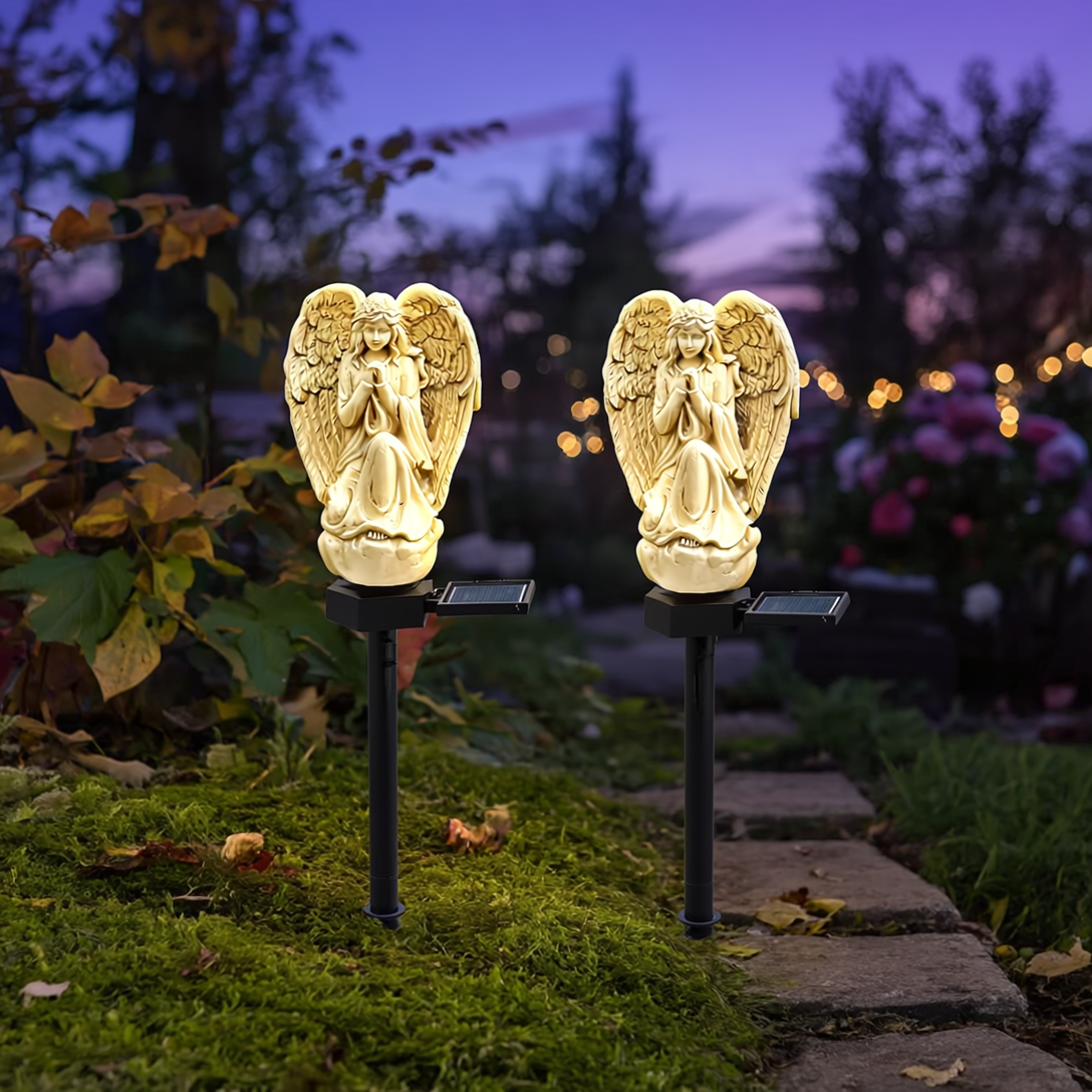 Set 2 Lampi Solare Decorative Inger cu LED, Iluminare Automata, Rezistente la Intemperii, IP44, 45 cm