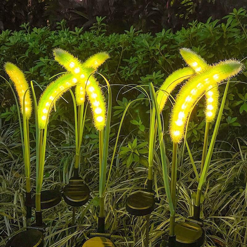Set 4 Lampi Solare Decorative tip Iarba Ornamentala Verde M374-23, 80cm, lumina calda, IP66