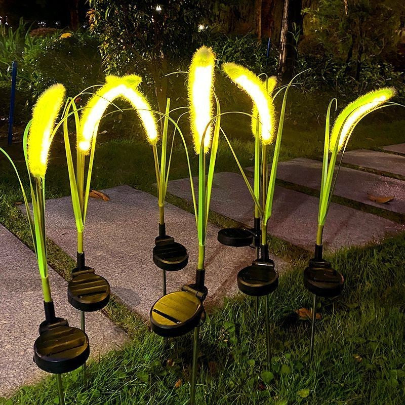 Set 4 Lampi Solare Decorative tip Iarba Ornamentala Verde M374-23, 80cm, lumina calda, IP66