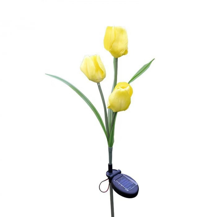 Set 2 Lampi Solare Lalele Decorative, 70cm, IP66, LED cu Senzor Lumina