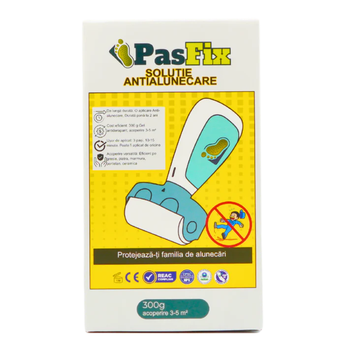 Soluție Antialunecare PasFix 300ml – Protecție sigură pentru gresie, piatră și marmură cu rolă aplicatoare