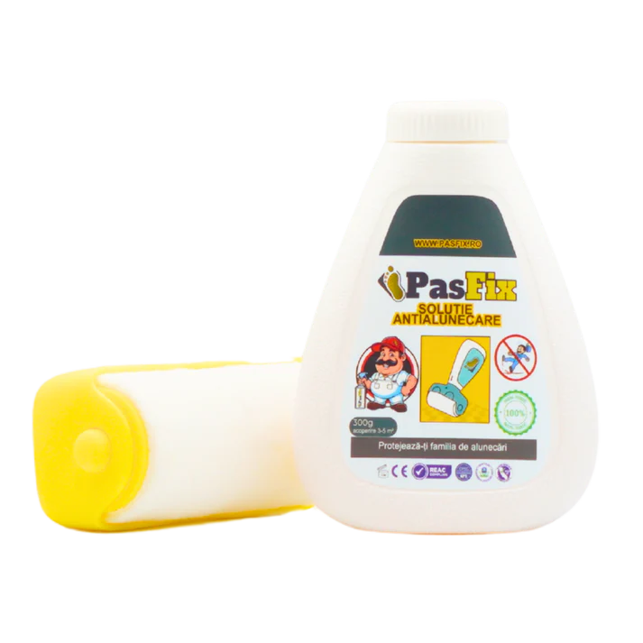 Soluție Antialunecare PasFix 300ml – Protecție sigură pentru gresie, piatră și marmură cu rolă aplicatoare