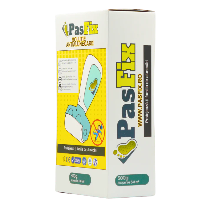 Soluție Antialunecare PasFix 500ml – Protecție pentru gresie, faianță, marmură, piatră naturală cu rolă aplicatoare