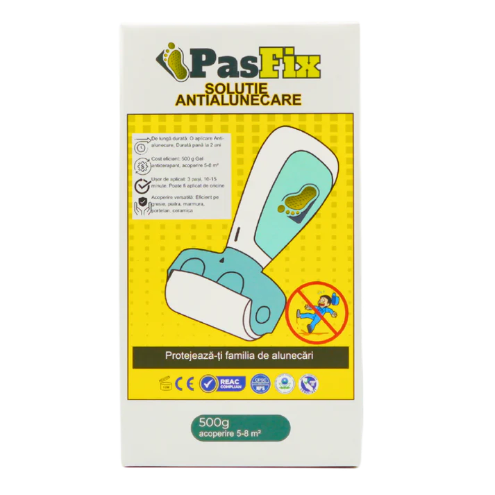 Soluție Antialunecare PasFix 500ml – Protecție pentru gresie, faianță, marmură, piatră naturală cu rolă aplicatoare
