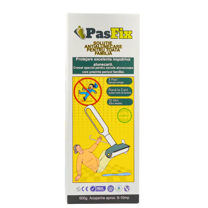 Solutie Antialunecare PasFix 600ml – Protecție sigură pentru gresie, piatră și marmură, cu rolă aplicatoare