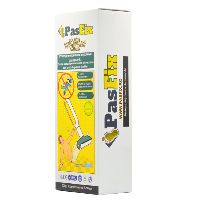 Solutie Antialunecare PasFix 600ml – Protecție sigură pentru gresie, piatră și marmură, cu rolă aplicatoare